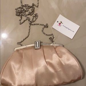 NWT Evening purse silk material  cream color